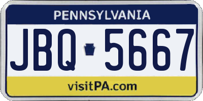 PA license plate JBQ5667