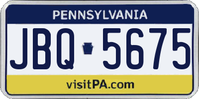 PA license plate JBQ5675