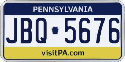PA license plate JBQ5676