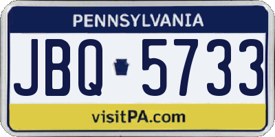 PA license plate JBQ5733