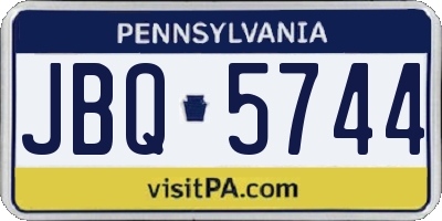 PA license plate JBQ5744