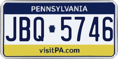 PA license plate JBQ5746