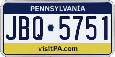 PA license plate JBQ5751