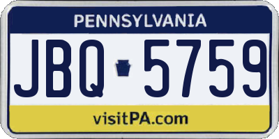 PA license plate JBQ5759