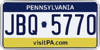 PA license plate JBQ5770
