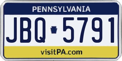 PA license plate JBQ5791