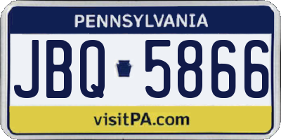 PA license plate JBQ5866