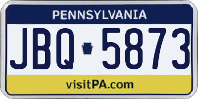 PA license plate JBQ5873