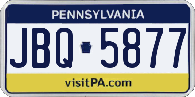 PA license plate JBQ5877