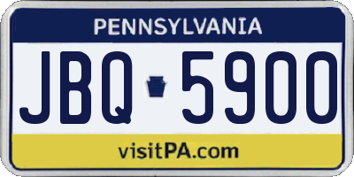 PA license plate JBQ5900