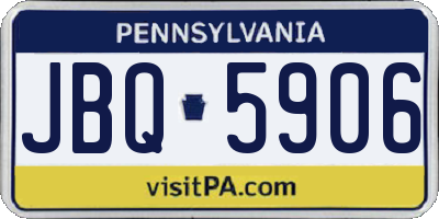 PA license plate JBQ5906