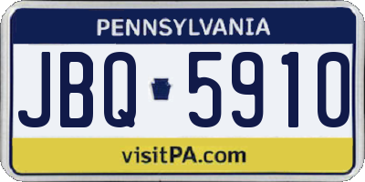 PA license plate JBQ5910