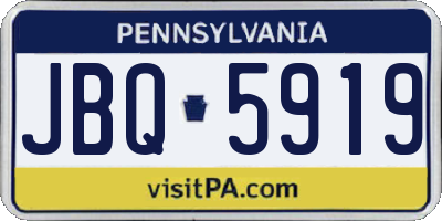 PA license plate JBQ5919
