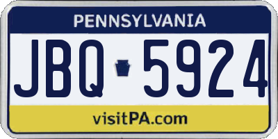 PA license plate JBQ5924