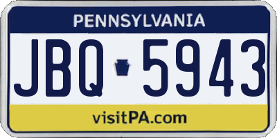 PA license plate JBQ5943