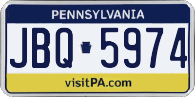 PA license plate JBQ5974