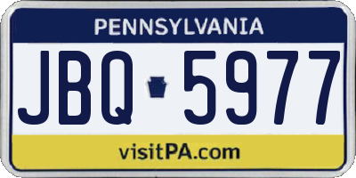 PA license plate JBQ5977