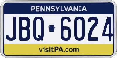 PA license plate JBQ6024