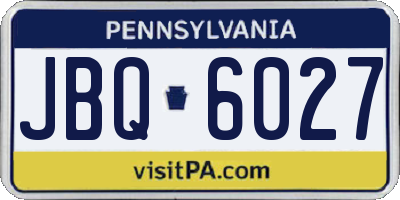 PA license plate JBQ6027