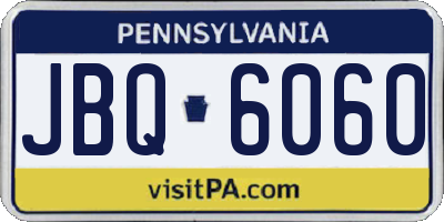 PA license plate JBQ6060