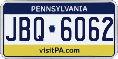 PA license plate JBQ6062