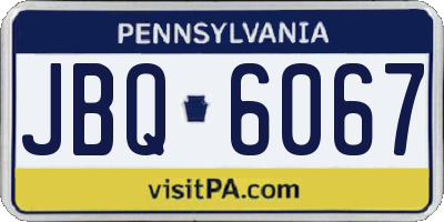 PA license plate JBQ6067