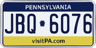 PA license plate JBQ6076