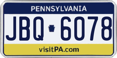 PA license plate JBQ6078