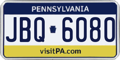 PA license plate JBQ6080