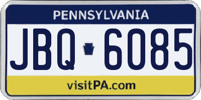 PA license plate JBQ6085