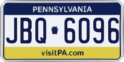 PA license plate JBQ6096