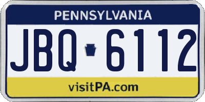 PA license plate JBQ6112