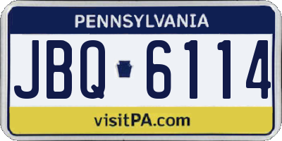 PA license plate JBQ6114