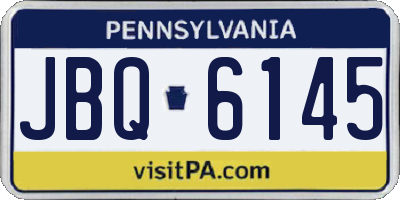 PA license plate JBQ6145