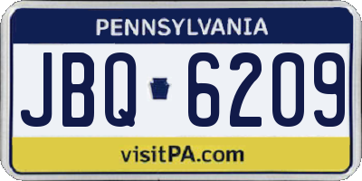 PA license plate JBQ6209
