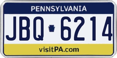 PA license plate JBQ6214