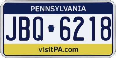 PA license plate JBQ6218