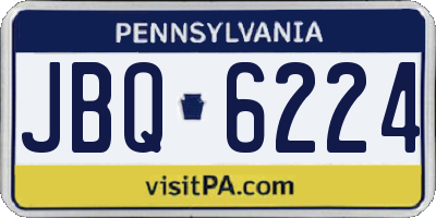 PA license plate JBQ6224