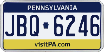 PA license plate JBQ6246