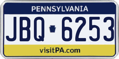 PA license plate JBQ6253