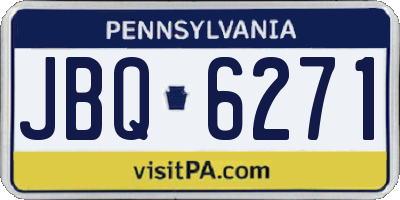PA license plate JBQ6271