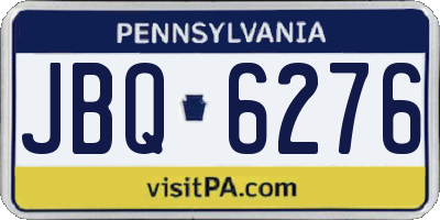 PA license plate JBQ6276