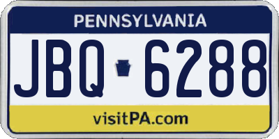PA license plate JBQ6288