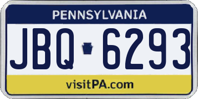 PA license plate JBQ6293