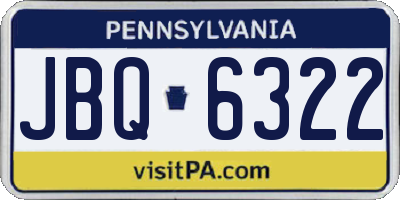 PA license plate JBQ6322