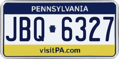 PA license plate JBQ6327