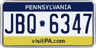 PA license plate JBQ6347
