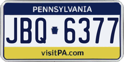 PA license plate JBQ6377