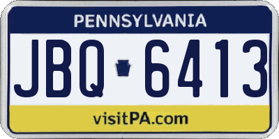 PA license plate JBQ6413