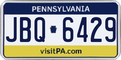 PA license plate JBQ6429